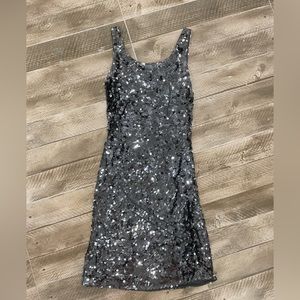 Grey Sequin Flapper Dress